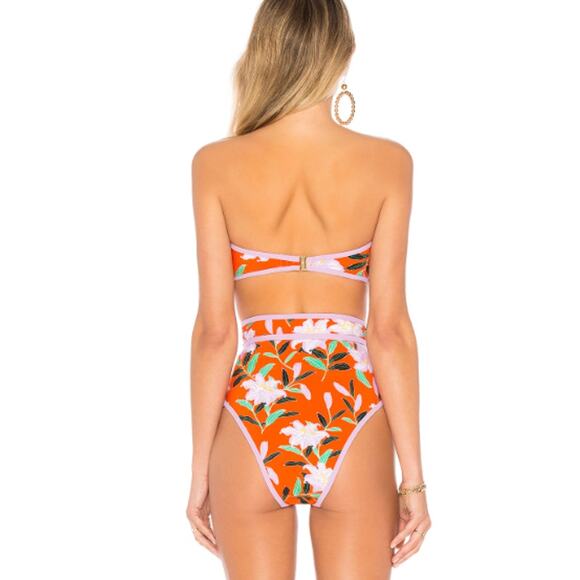 DIANE VON FURSTENBERG Cheeky High-Waist Floral-Print Swim Bikini Bottoms Small - Picture 2 of 12